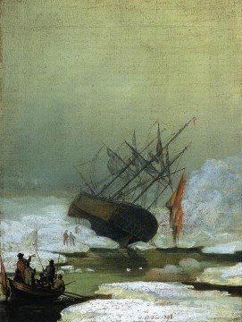  Caspar Works - Wreck By The Sea Romantic boat Caspar David Friedrich